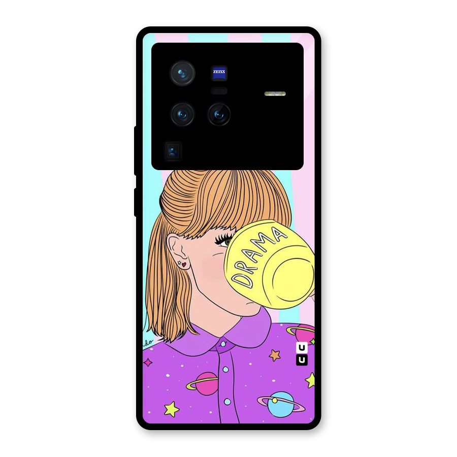 Drama Cup Glass Back Case for Vivo X80 Pro