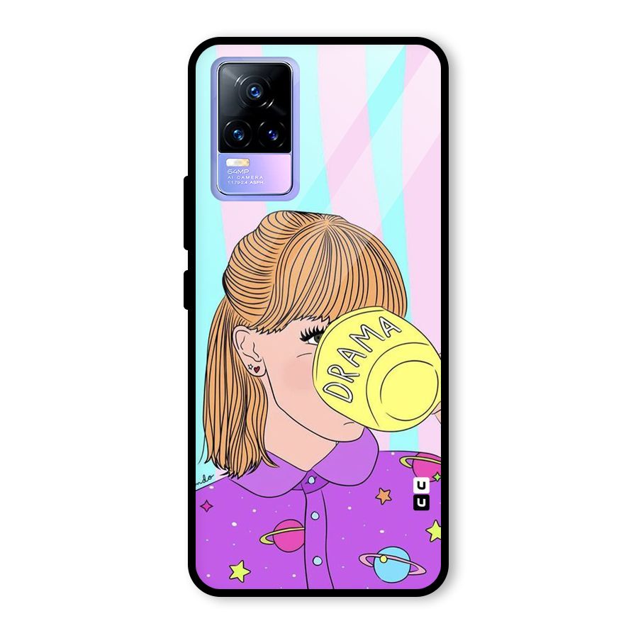 Drama Cup Glass Back Case for Vivo Y73