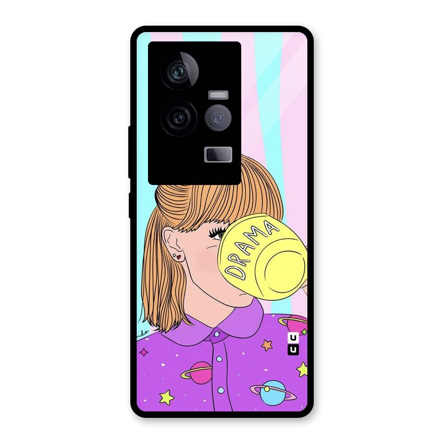 Drama Cup Glass Back Case for Vivo iQOO 11 5G