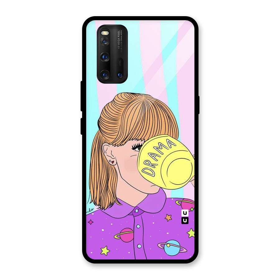 Drama Cup Glass Back Case for Vivo iQOO 3