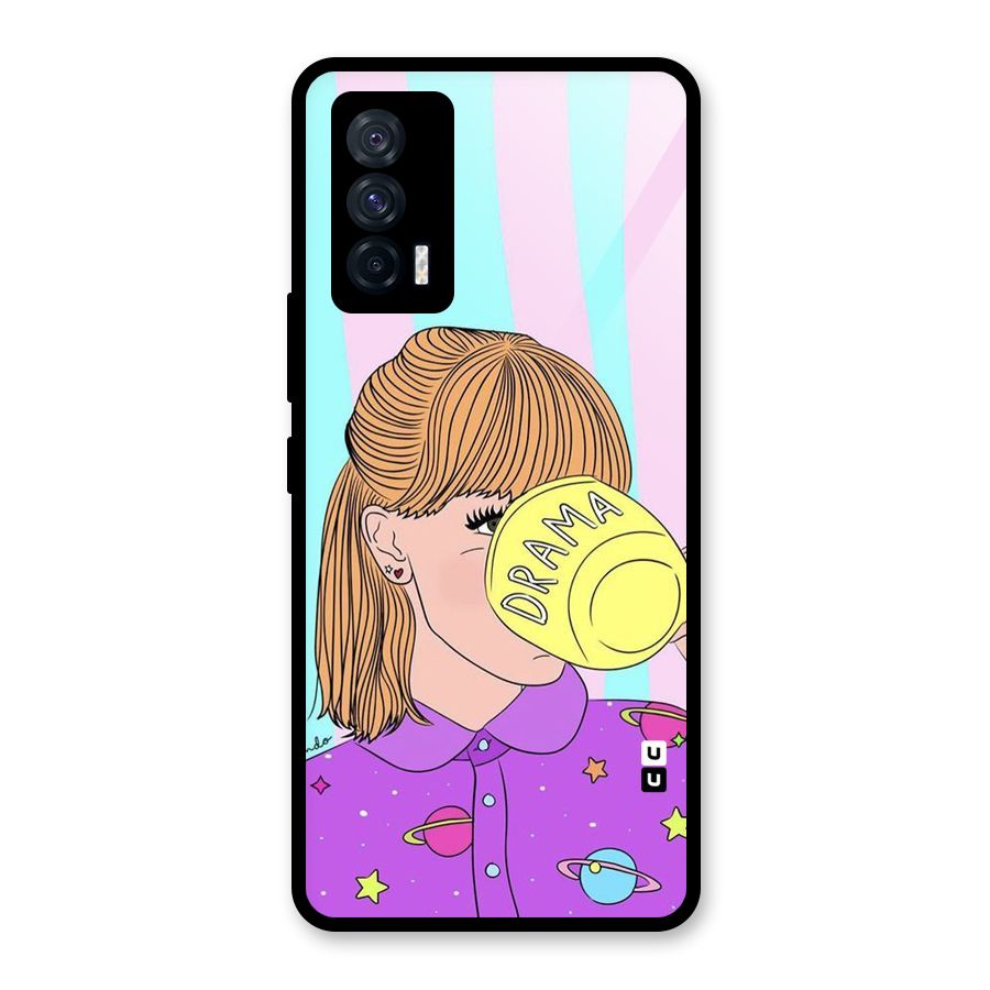 Drama Cup Glass Back Case for Vivo iQOO 7 5G