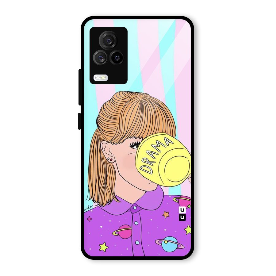 Drama Cup Glass Back Case for Vivo iQOO 7 Legend 5G