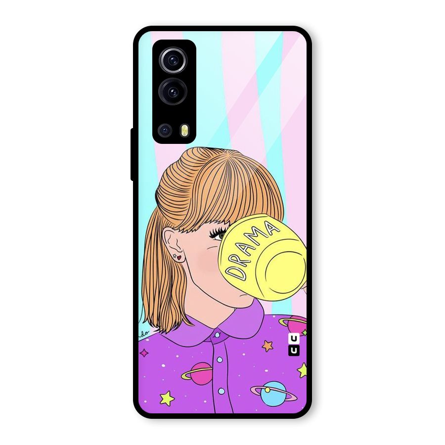 Drama Cup Glass Back Case for Vivo iQOO Z3