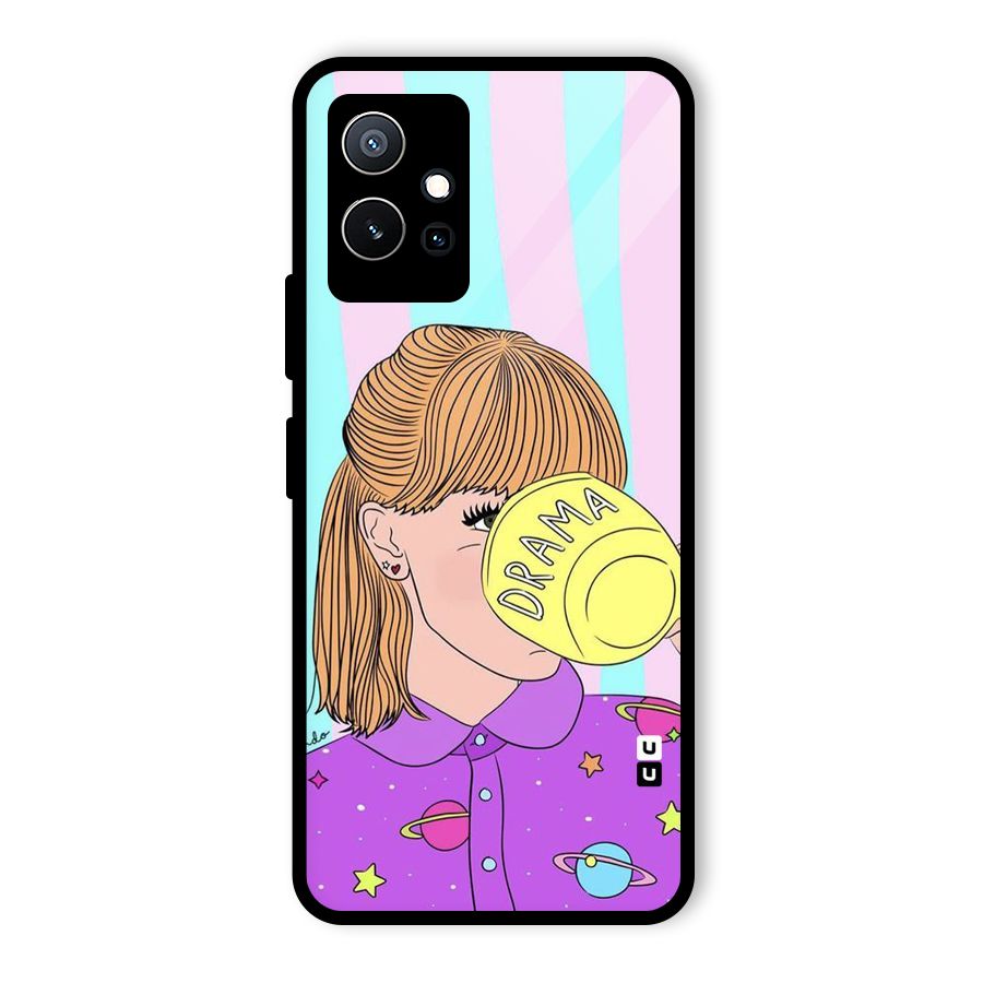 Drama Cup Glass Back Case for Vivo iQOO Z6