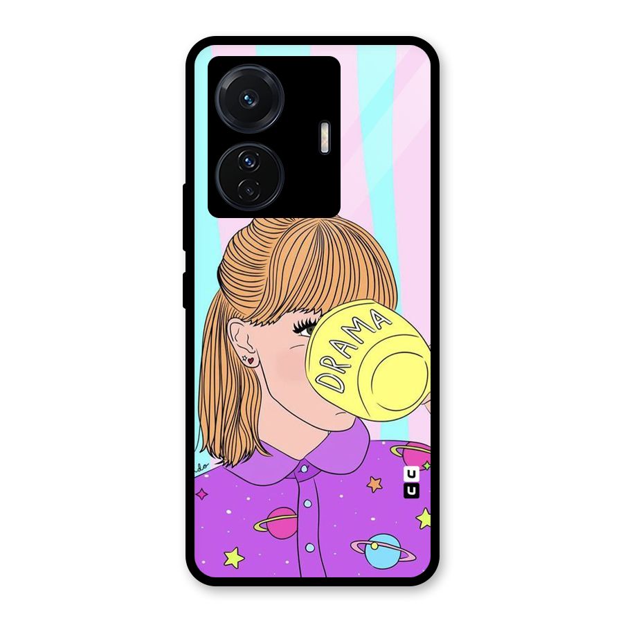 Drama Cup Glass Back Case for Vivo iQOO Z6 Pro
