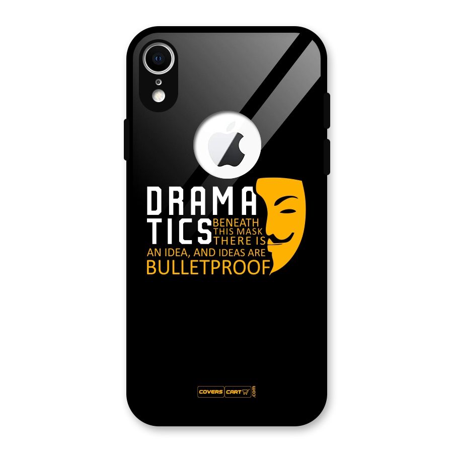 Dramatics Glass Back Case for iPhone XR Logo Cut