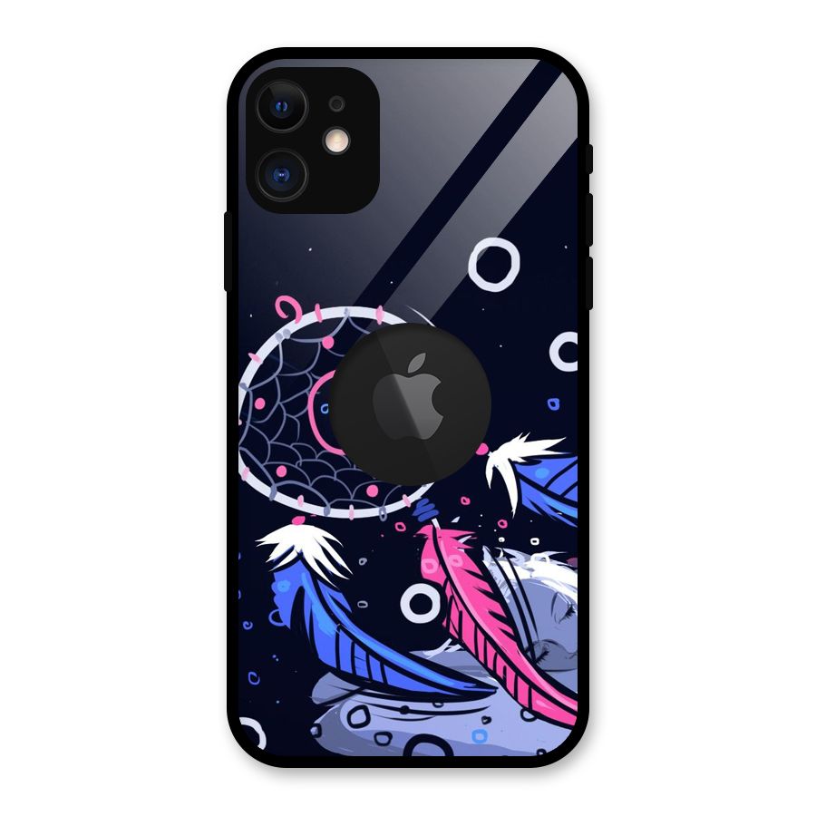 Dream Catcher Minimal Glass Back Case for iPhone 11 Logo Cut