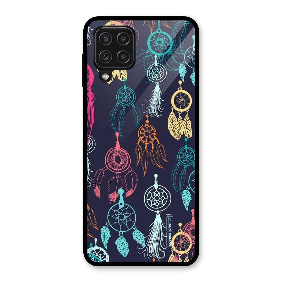 Dream Catcher Pattern Glass Back Case for Galaxy A22 4G