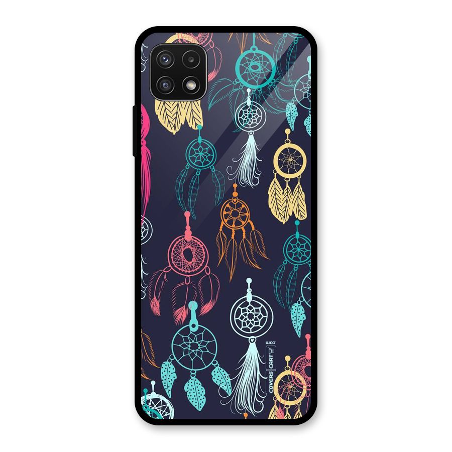 Dream Catcher Pattern Glass Back Case for Galaxy A22 5G