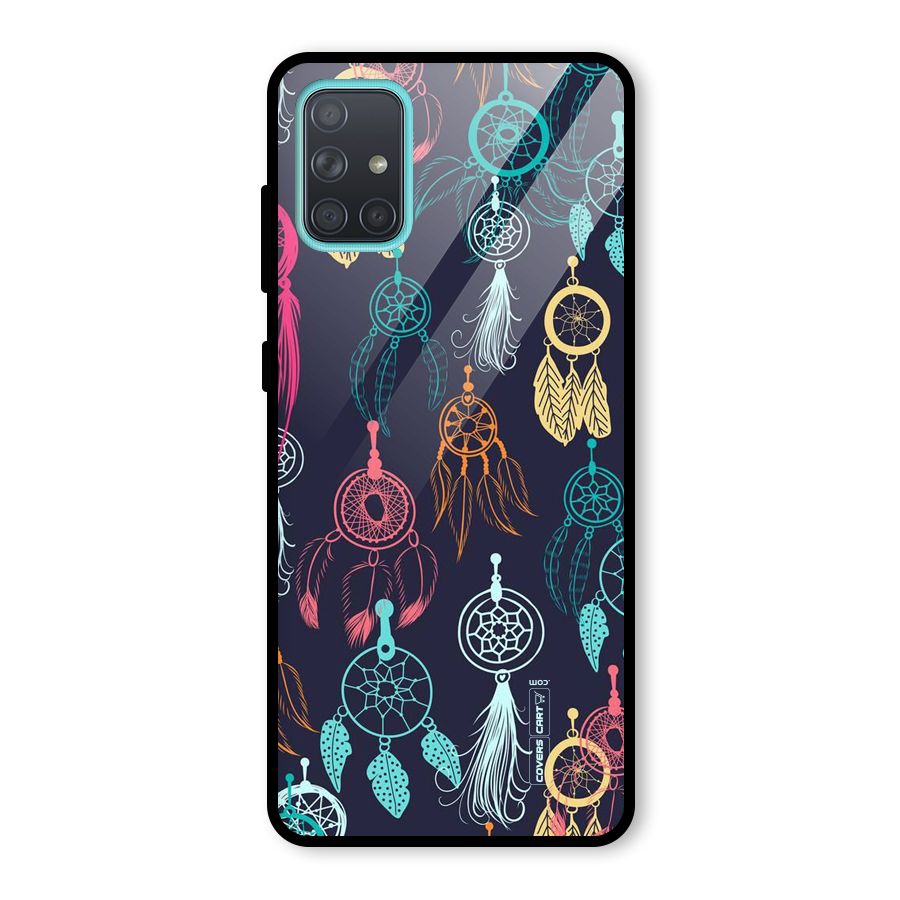 Dream Catcher Pattern Glass Back Case for Galaxy A71