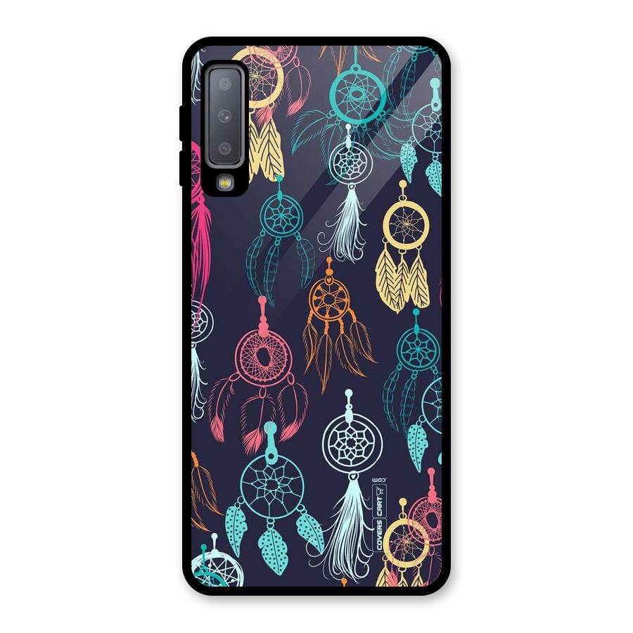 Dream Catcher Pattern Glass Back Case for Galaxy A7 (2018)