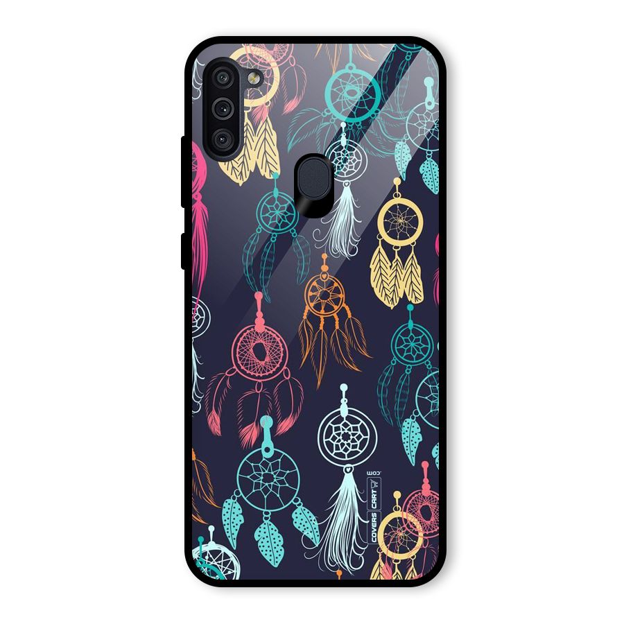 Dream Catcher Pattern Glass Back Case for Galaxy M11