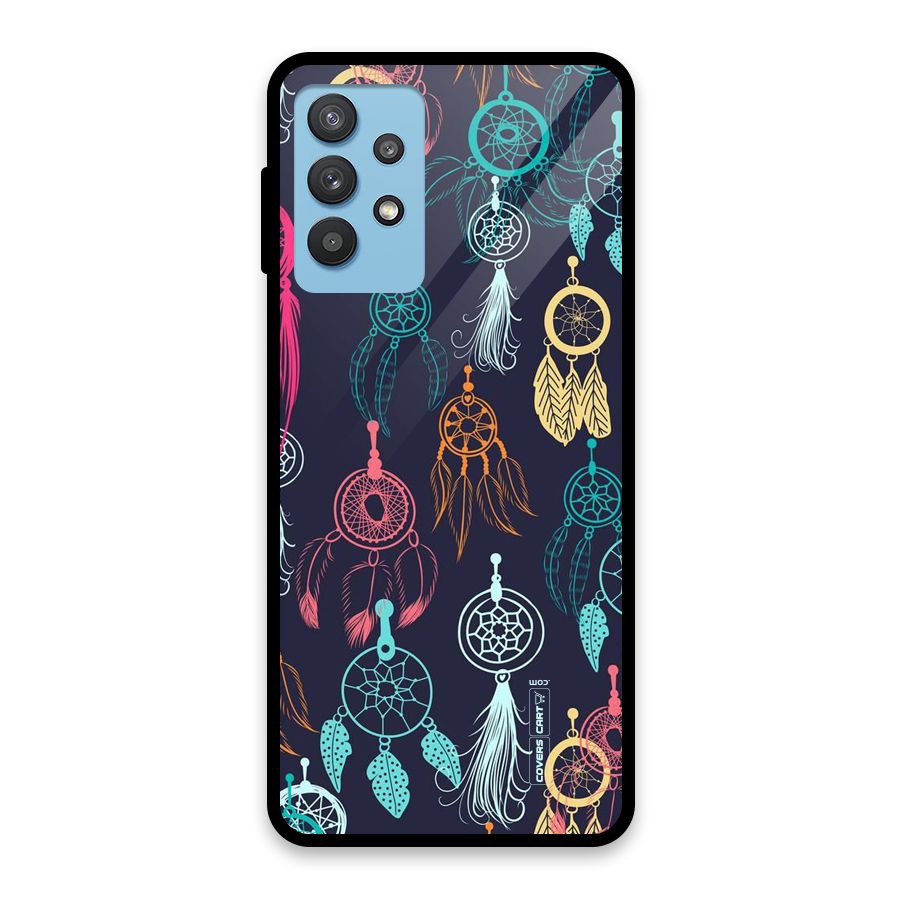 Dream Catcher Pattern Glass Back Case for Galaxy M32 5G