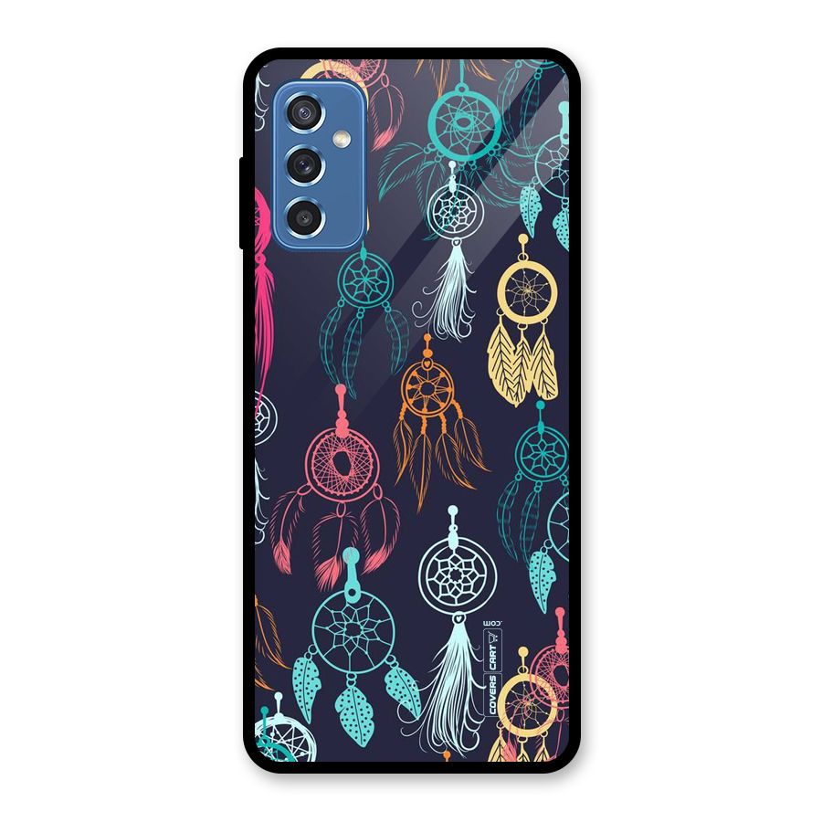 Dream Catcher Pattern Glass Back Case for Galaxy M52 5G
