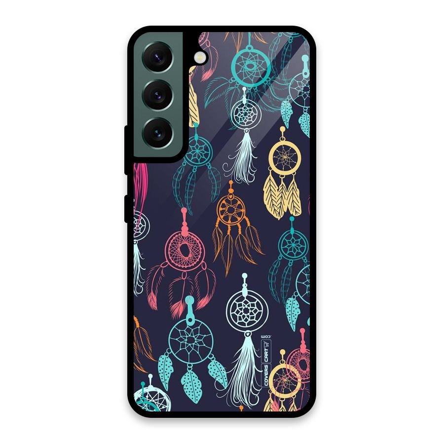 Dream Catcher Pattern Glass Back Case for Galaxy S22 5G