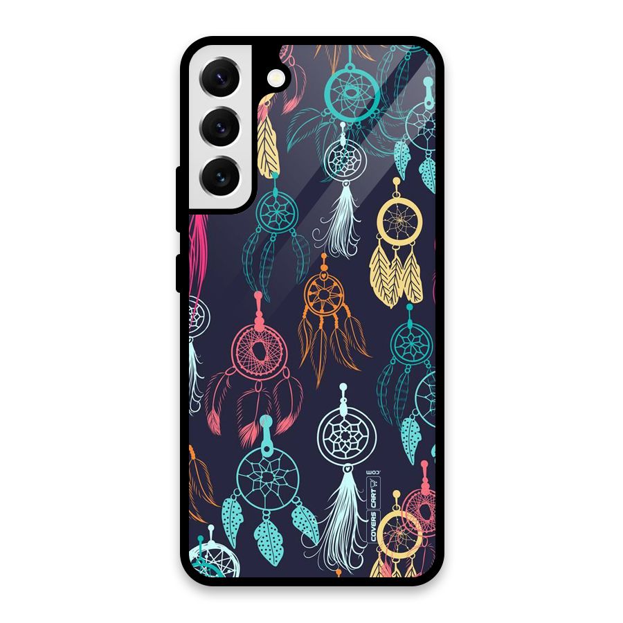 Dream Catcher Pattern Glass Back Case for Galaxy S22 Plus 5G