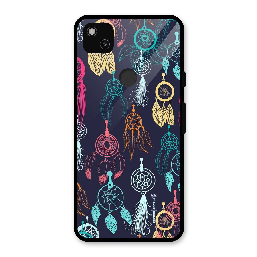 Dream Catcher Pattern Glass Back Case for Google Pixel 4a