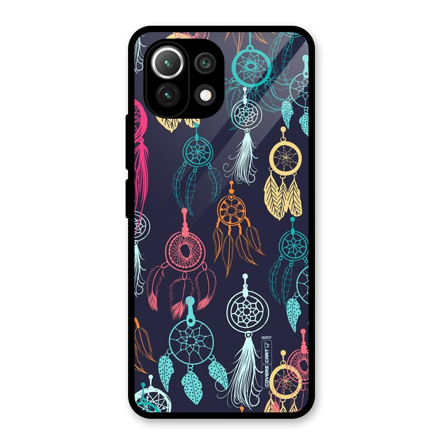 Dream Catcher Pattern Glass Back Case for Mi 11 Lite