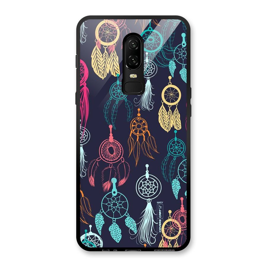 Dream Catcher Pattern Glass Back Case for OnePlus 6