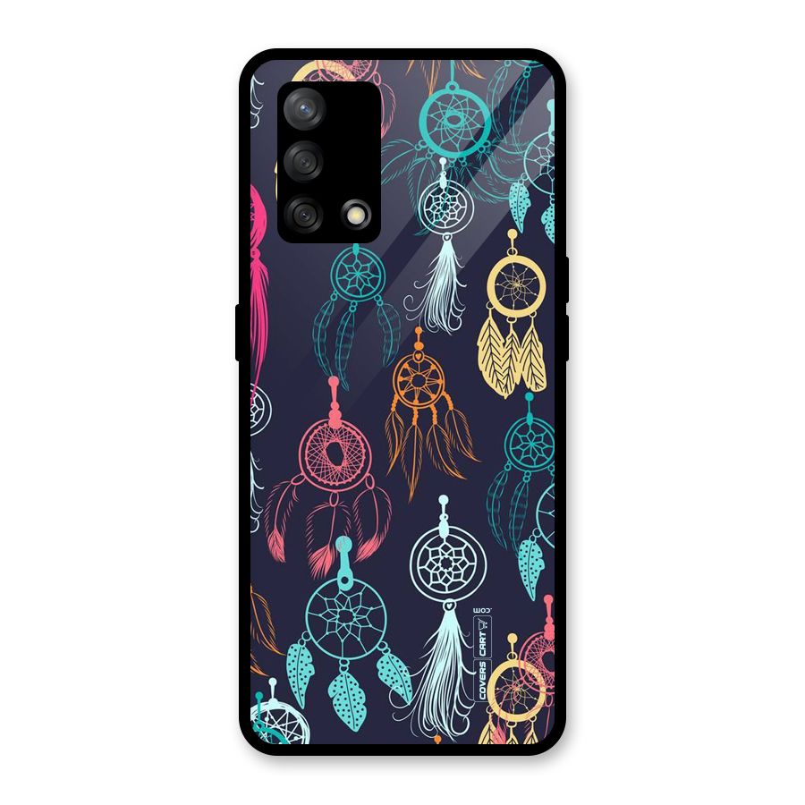 Dream Catcher Pattern Glass Back Case for Oppo F19