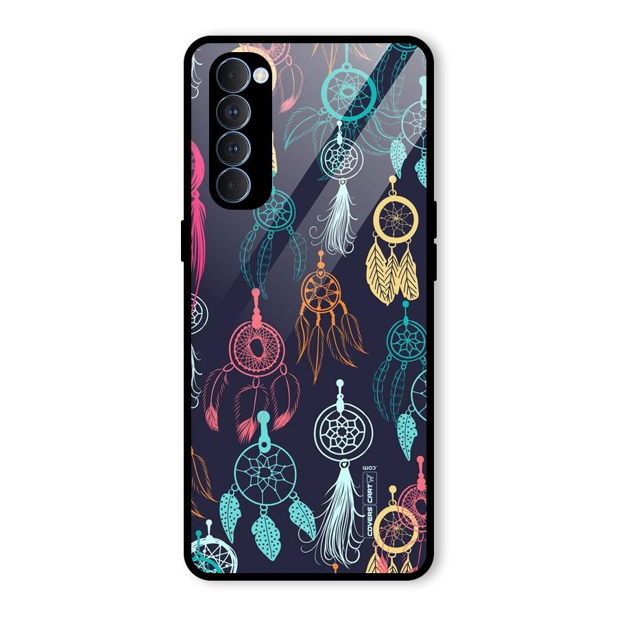 Dream Catcher Pattern Glass Back Case for Oppo Reno4 Pro