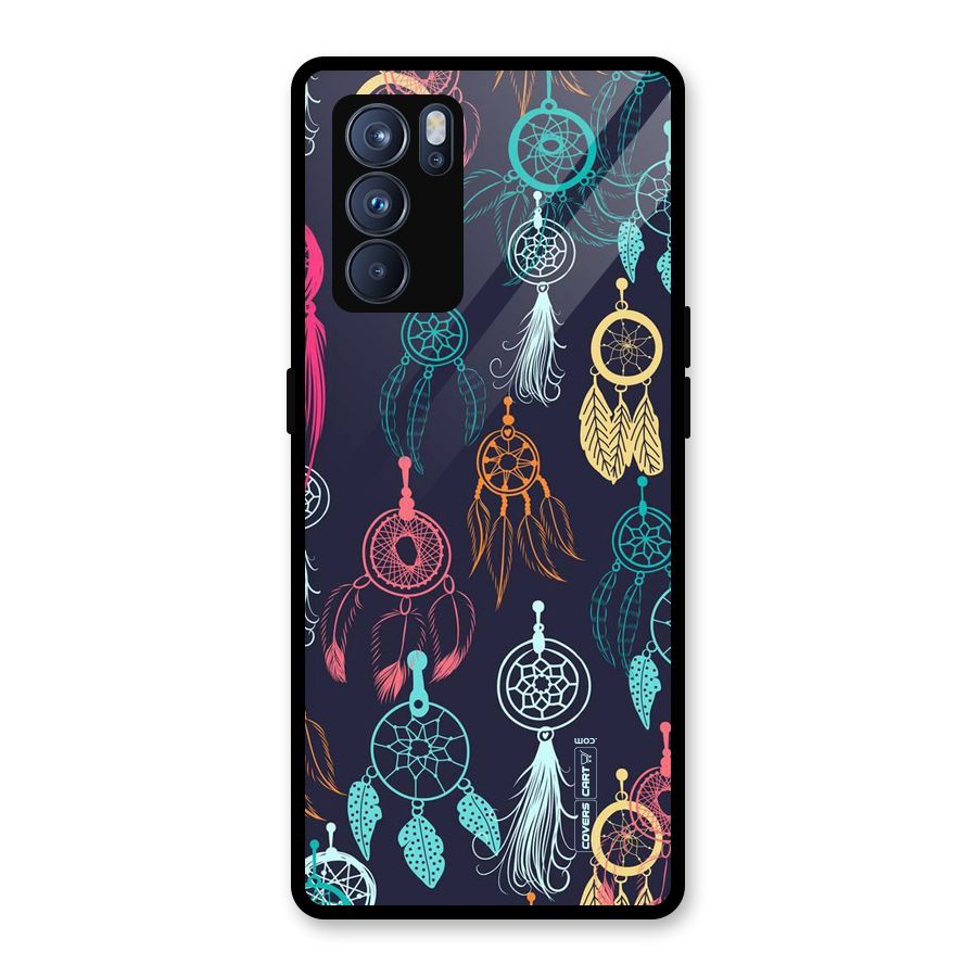 Dream Catcher Pattern Glass Back Case for Oppo Reno6 Pro 5G
