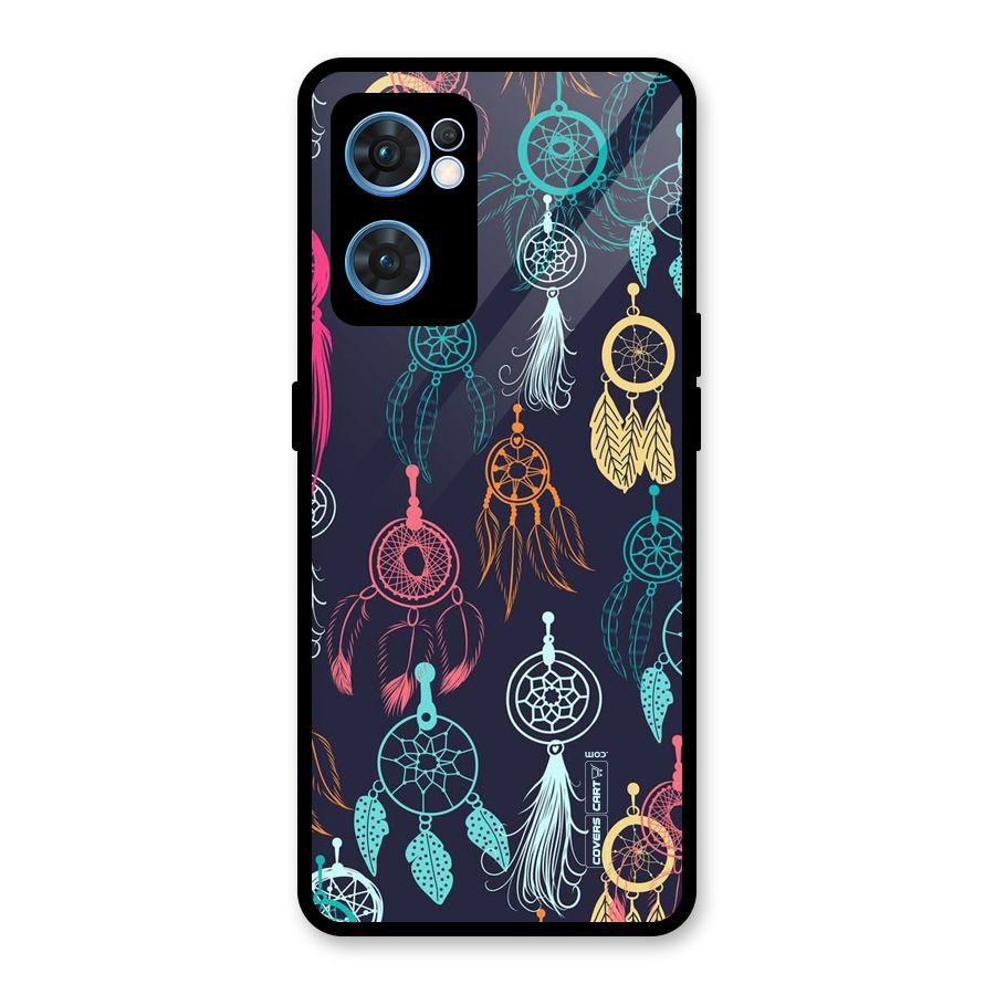 Dream Catcher Pattern Glass Back Case for Oppo Reno7 5G