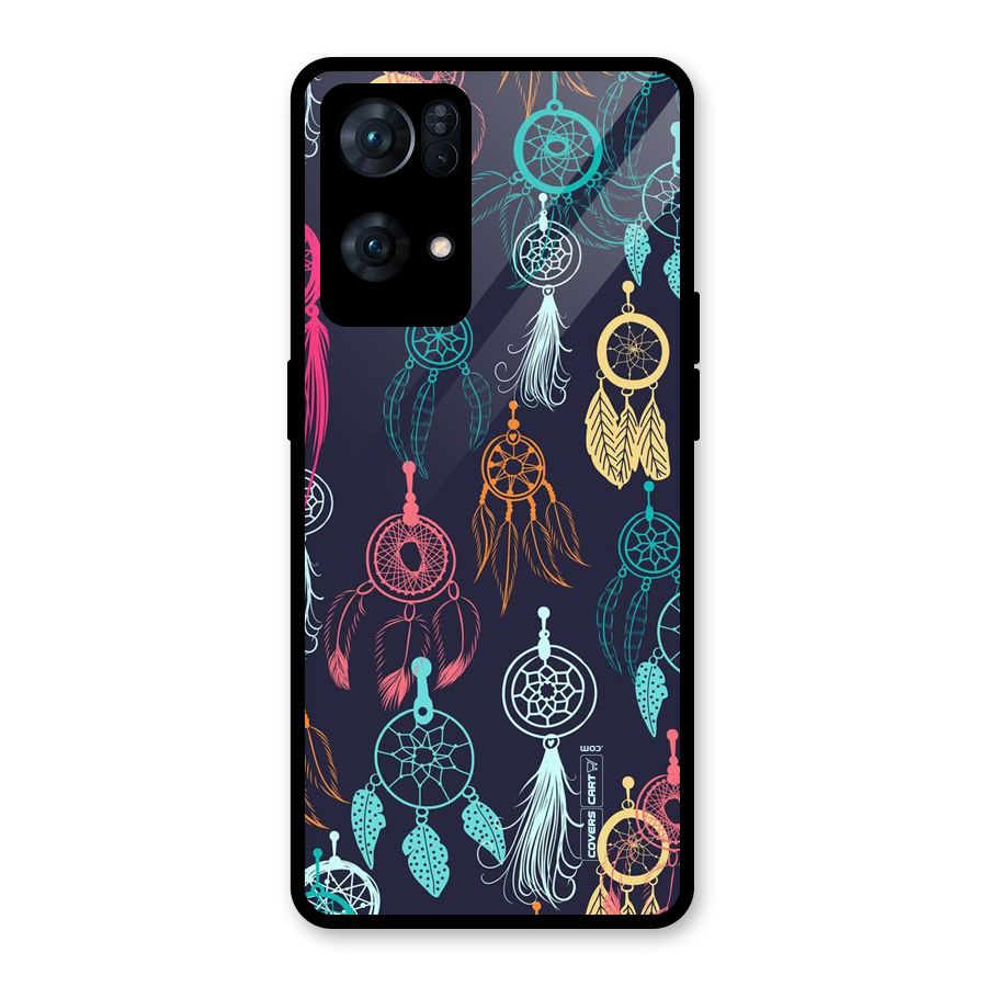 Dream Catcher Pattern Glass Back Case for Oppo Reno7 Pro 5G