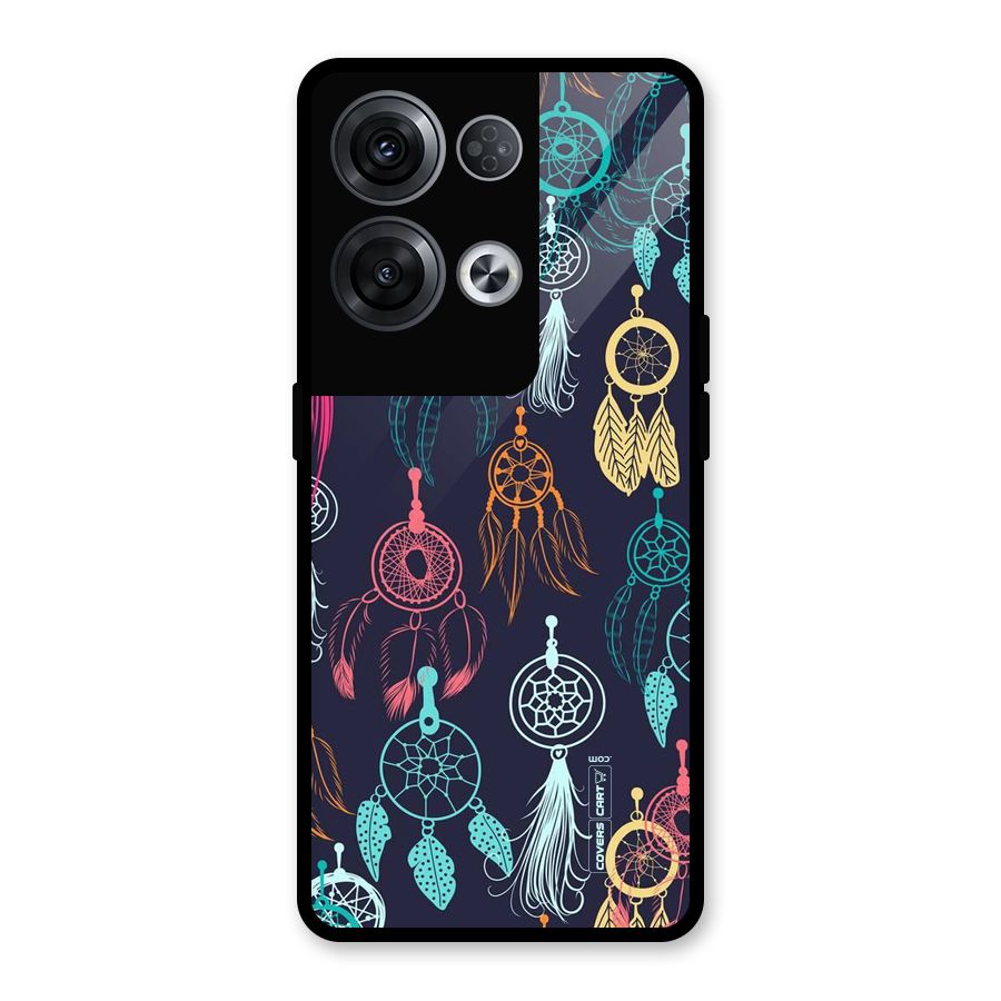 Dream Catcher Pattern Glass Back Case for Oppo Reno8 Pro 5G