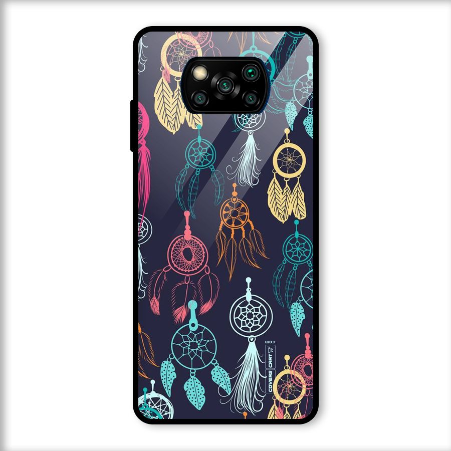 Dream Catcher Pattern Glass Back Case for Poco X3