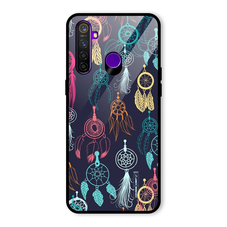 Dream Catcher Pattern Glass Back Case for Realme 5 Pro