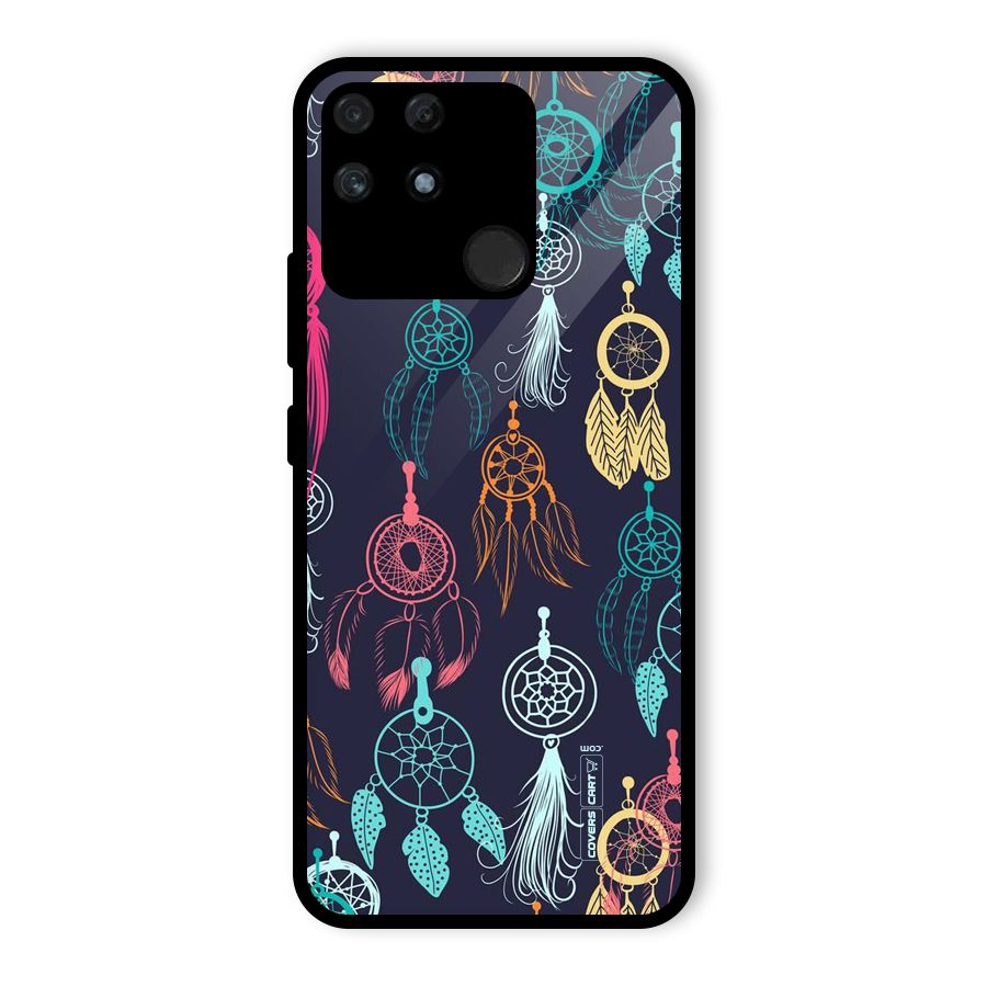 Dream Catcher Pattern Glass Back Case for Realme Narzo 50A