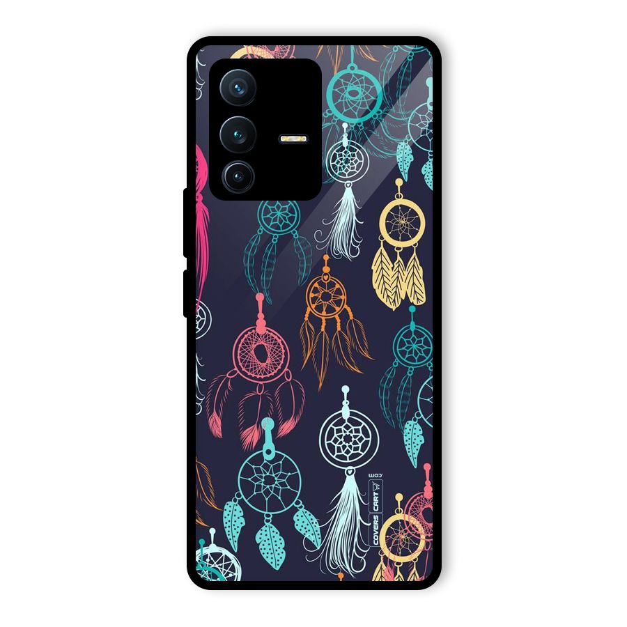 Dream Catcher Pattern Glass Back Case for Vivo V23 Pro