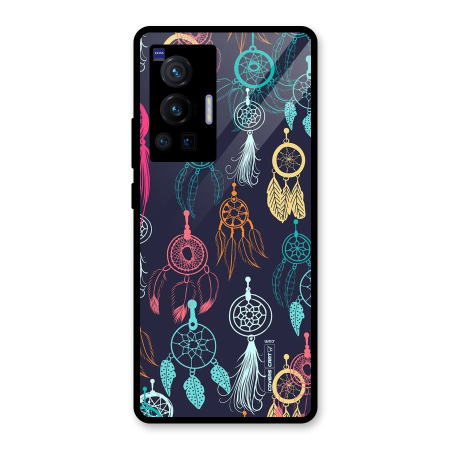 Dream Catcher Pattern Glass Back Case for Vivo X70 Pro