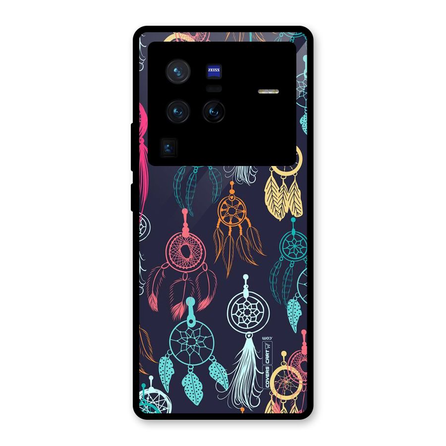 Dream Catcher Pattern Glass Back Case for Vivo X80 Pro