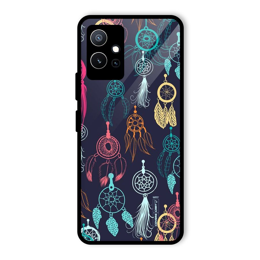 Dream Catcher Pattern Glass Back Case for Vivo Y75 5G