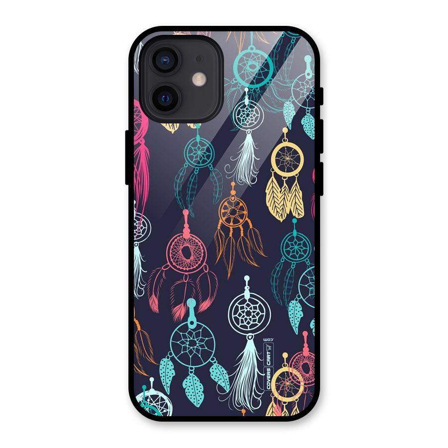 Dream Catcher Pattern Glass Back Case for iPhone 12