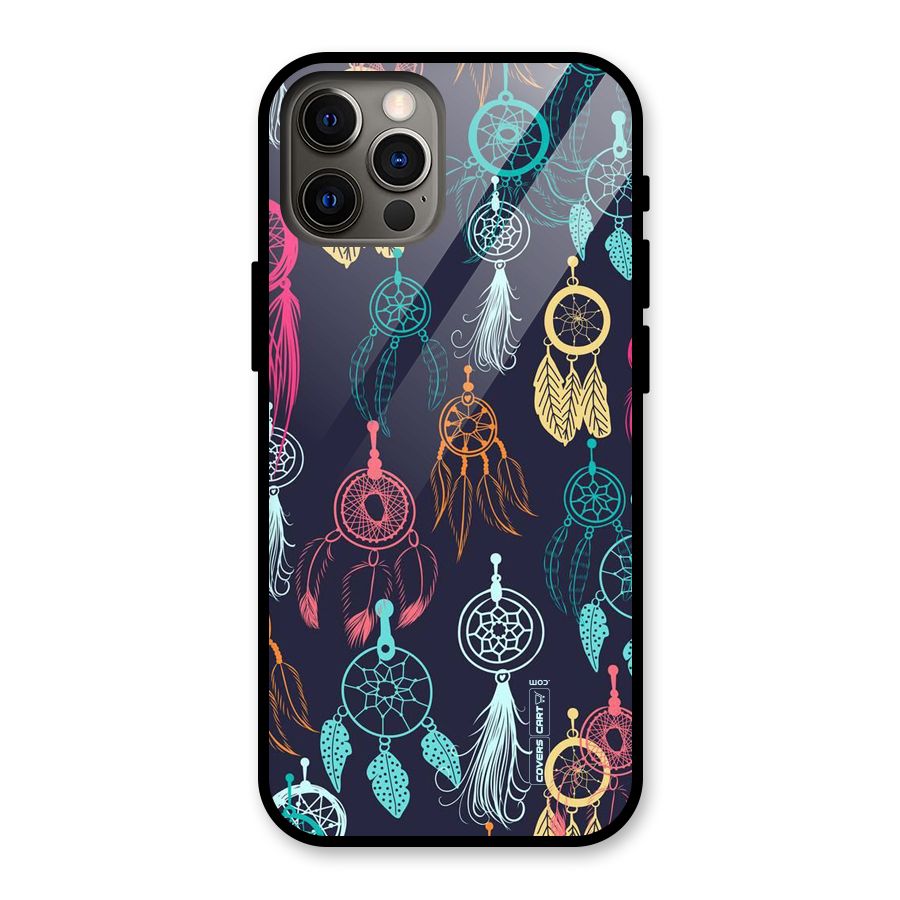 Dream Catcher Pattern Glass Back Case for iPhone 12 Pro