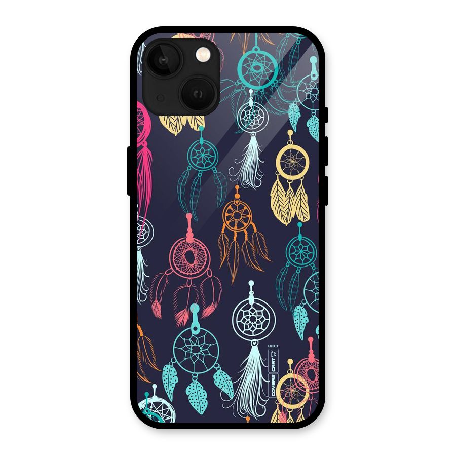 Dream Catcher Pattern Glass Back Case for iPhone 13