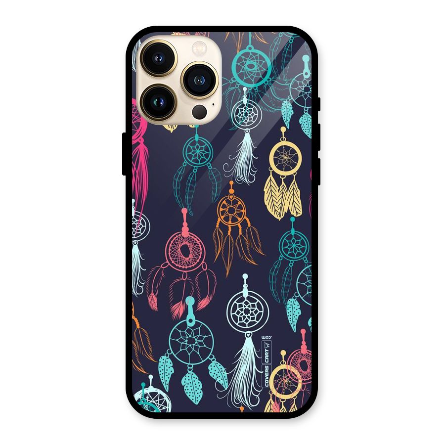 Dream Catcher Pattern Glass Back Case for iPhone 13 Pro Max