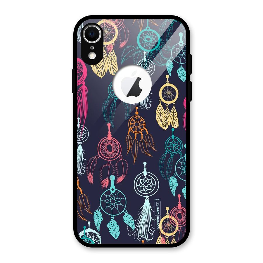 Dream Catcher Pattern Glass Back Case for iPhone XR Logo Cut