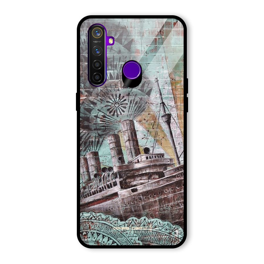Dream Ship Glass Back Case for Realme 5 Pro