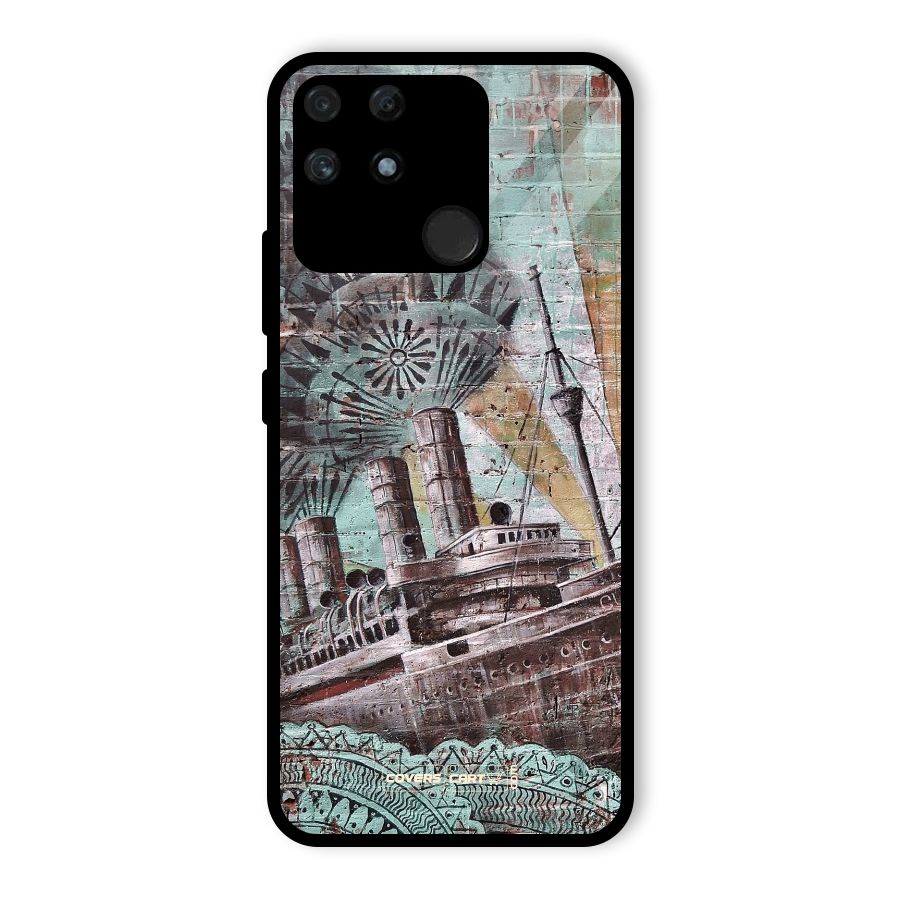 Dream Ship Glass Back Case for Realme Narzo 50A