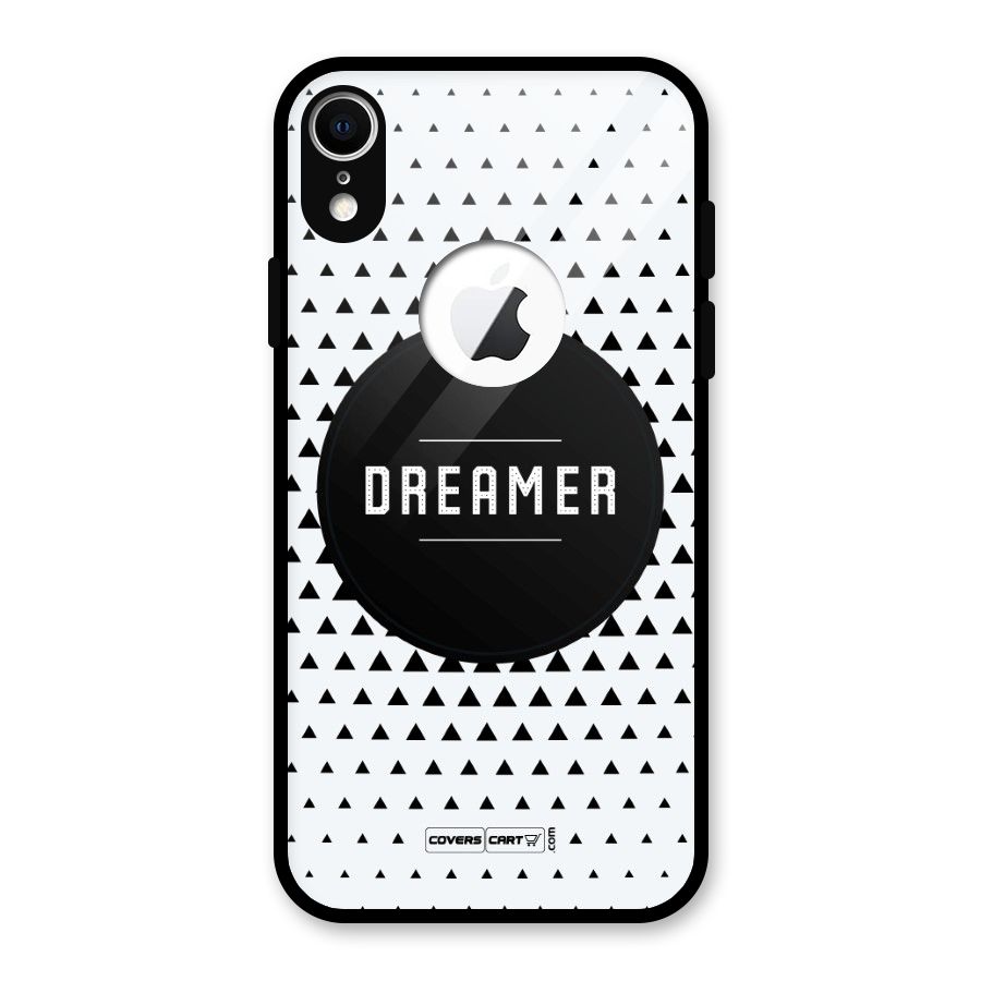 Dreamer Minimalist Glass Back Case for iPhone XR Logo Cut