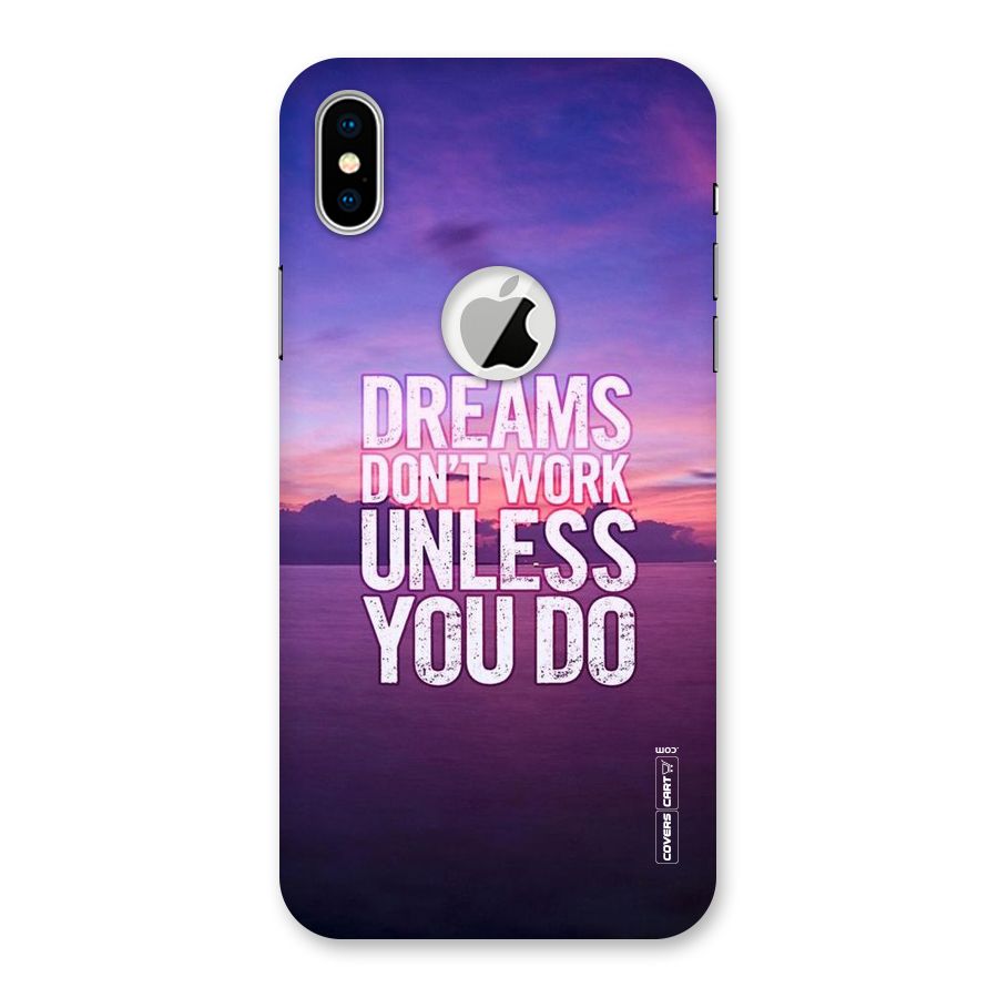 Dreams Work Back Case for iPhone XS Logo Cut