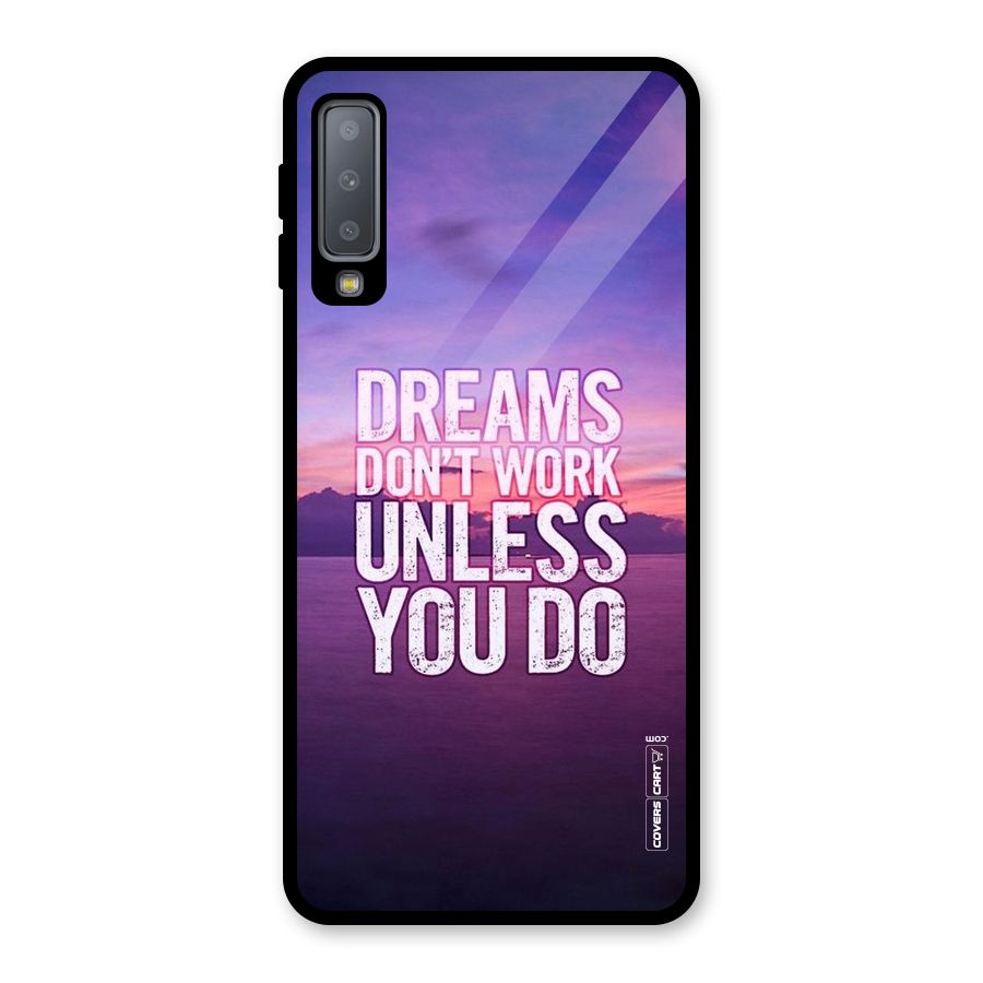 Dreams Work Glass Back Case for Galaxy A7 (2018)