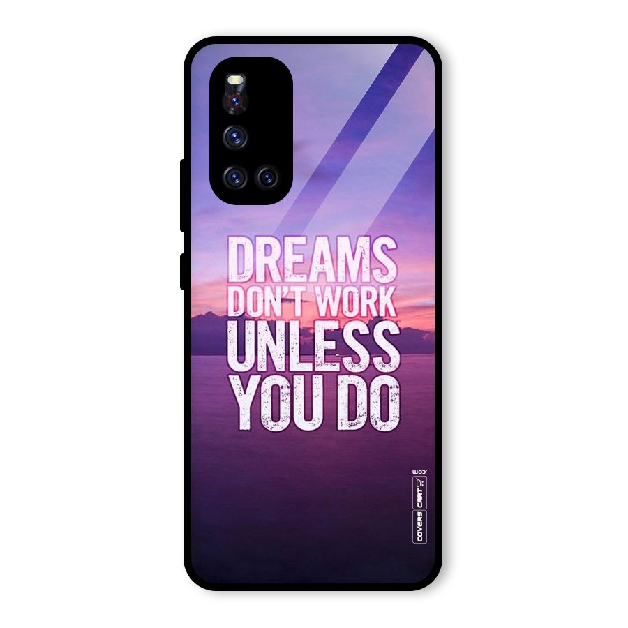 Dreams Work Glass Back Case for Vivo V19