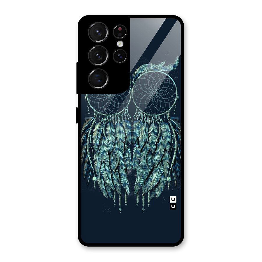 Dreamy Owl Catcher Glass Back Case for Galaxy S21 Ultra 5G