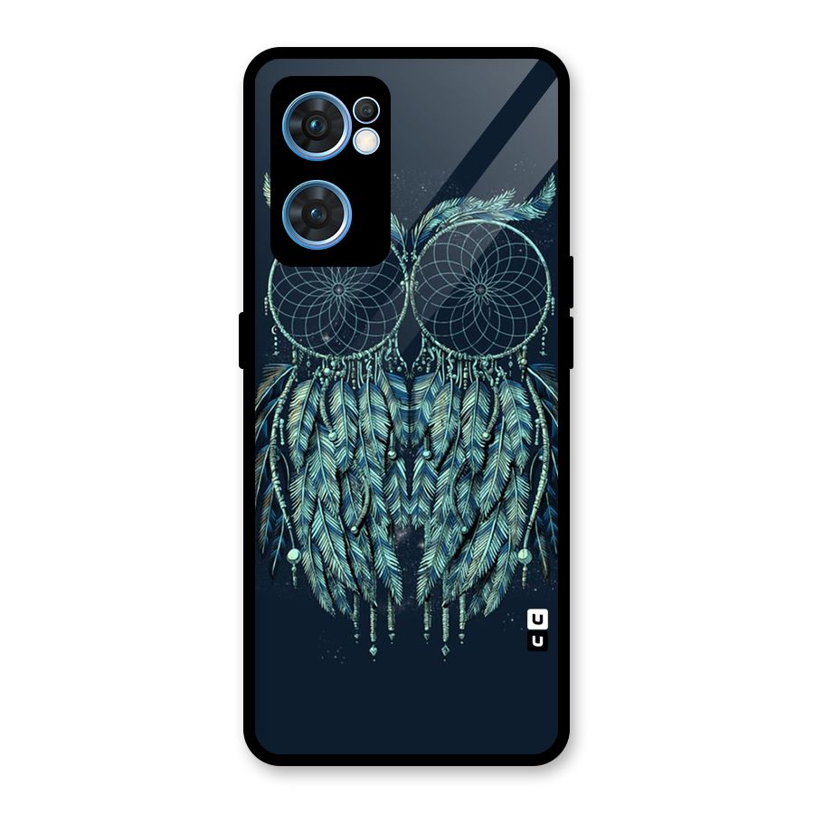 Dreamy Owl Catcher Glass Back Case for Oppo Reno7 5G