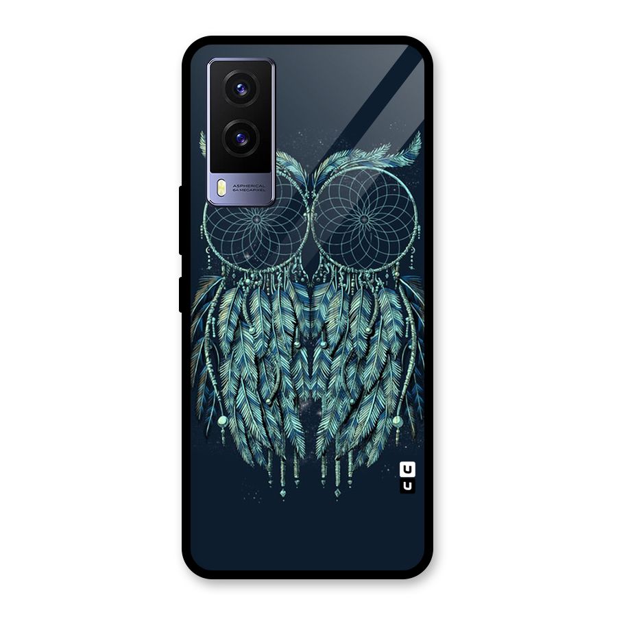 Dreamy Owl Catcher Glass Back Case for Vivo V21e 5G
